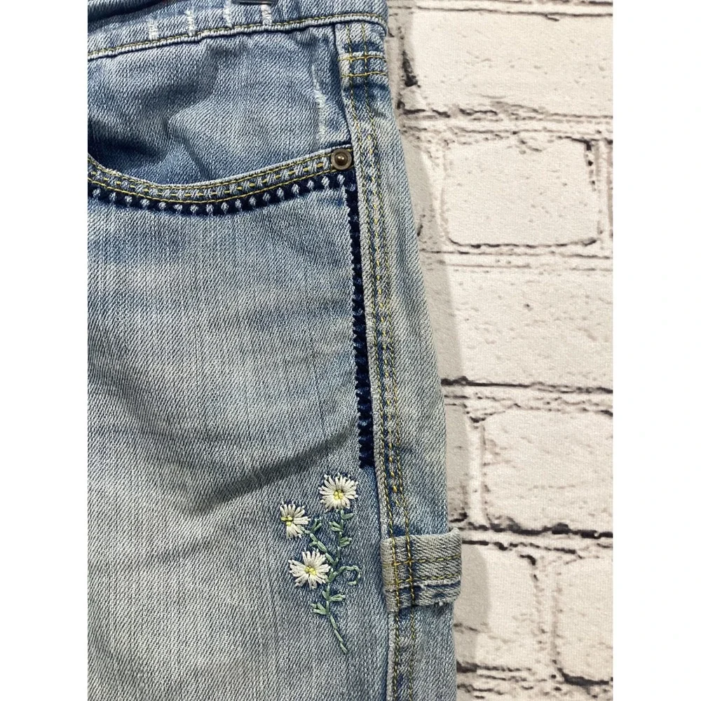 Lucky Brand Lucky Legend Embroidered Carpenter Denim Shorts Light Wash 12 31
